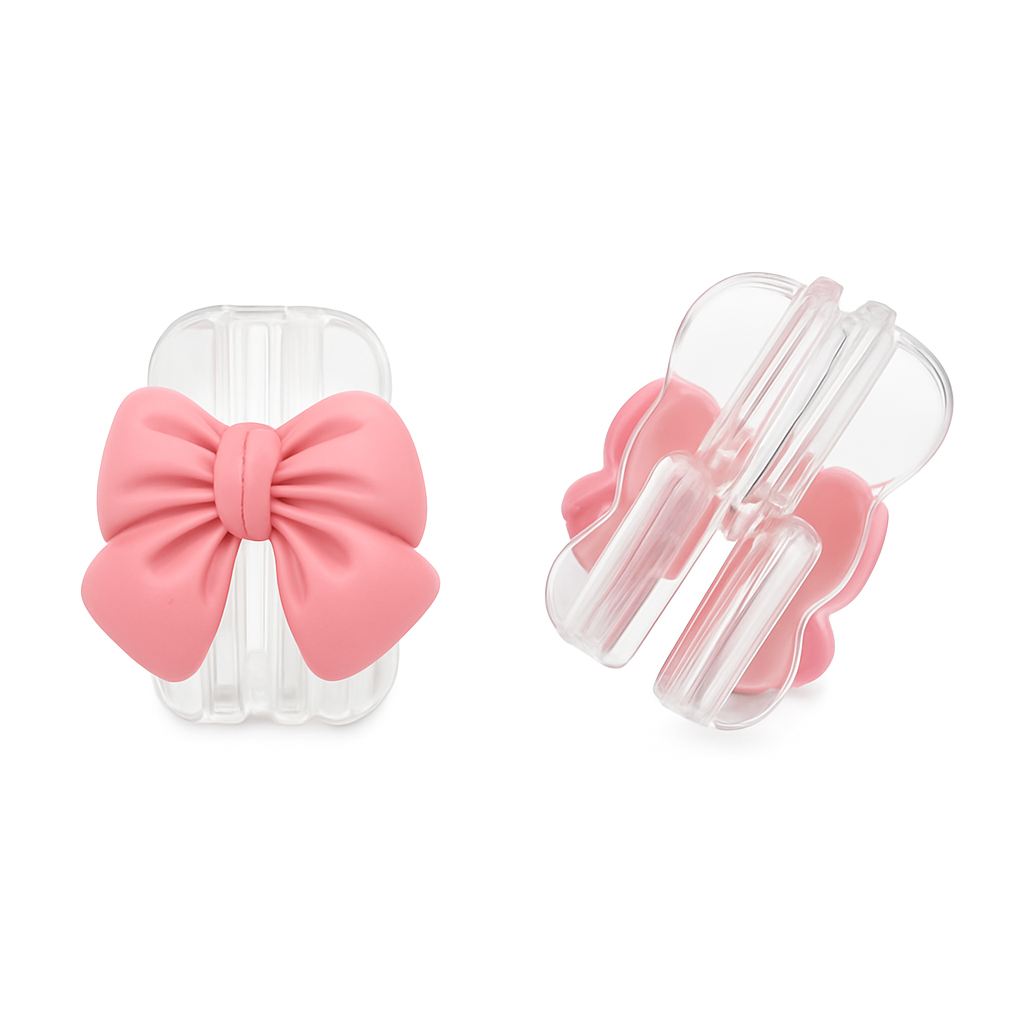 🎀 Dekorativní kryt na nabíječku – “Růžová mašle”