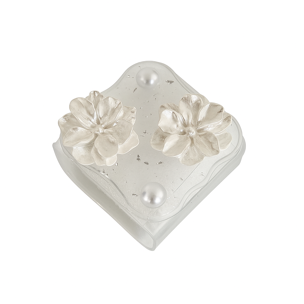 🌸 Dekorativní kryt na nabíječku – “Perleťový květ”