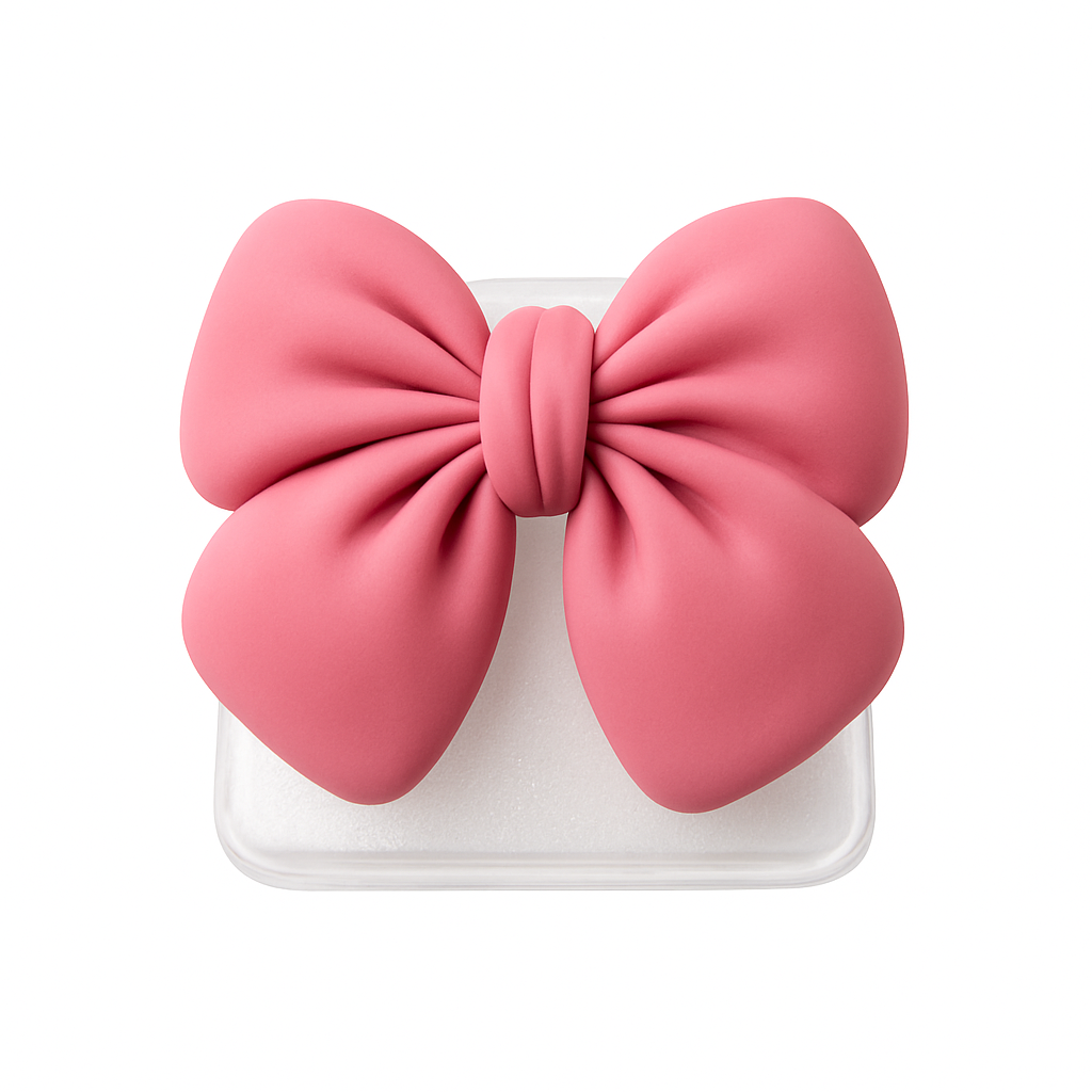 🎀 Dekorativní kryt na nabíječku – “Růžová mašle”