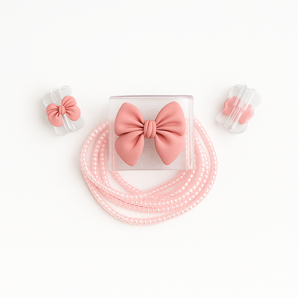 🎀 Dekorativní kryt na nabíječku – “Růžová mašle”